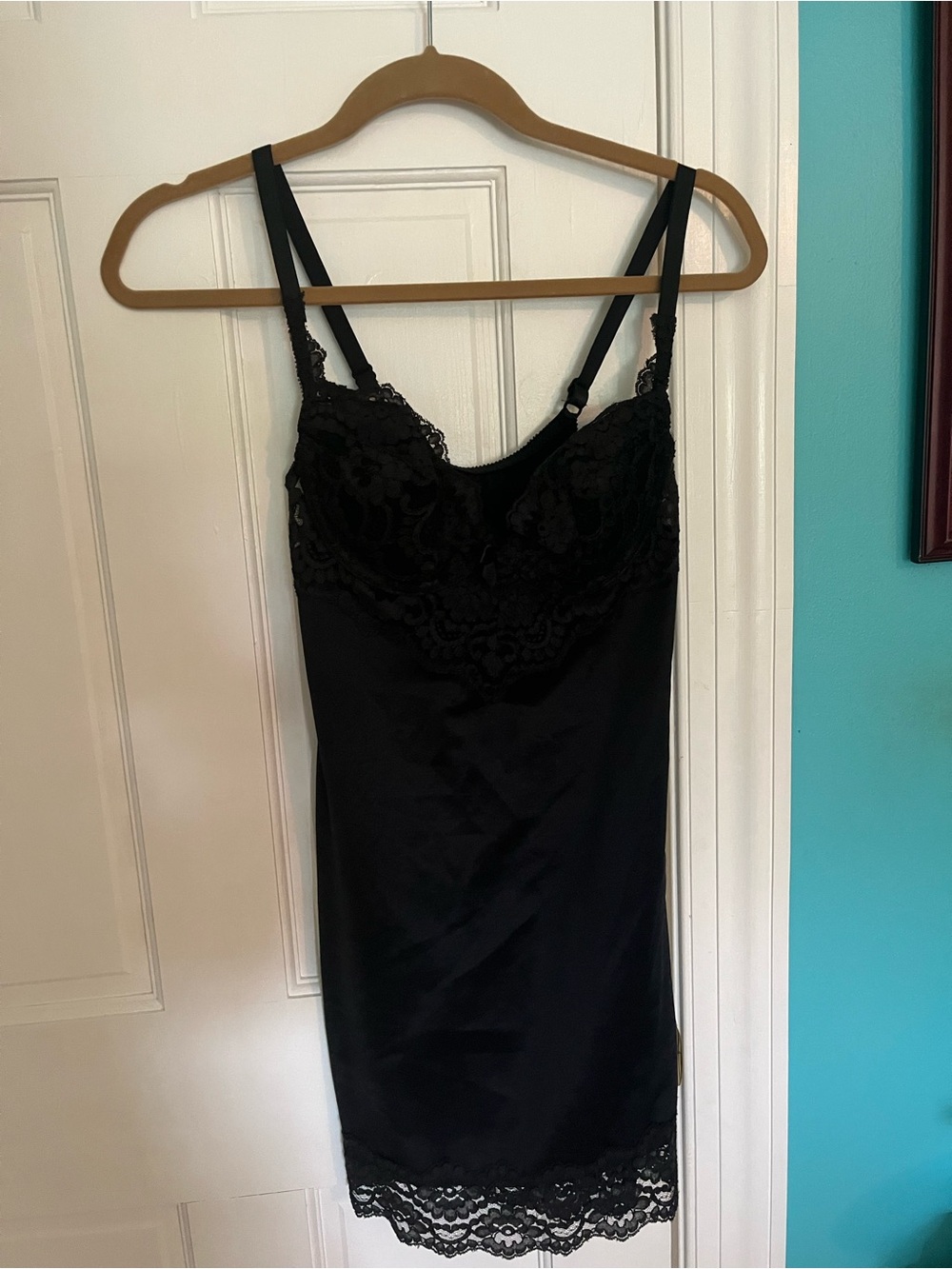 Victoria's Secret Vintage Black Lace-Trim Slip